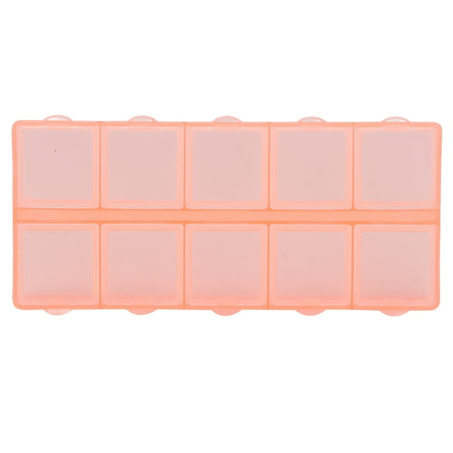 Contenants à Perles, Boîte Organisatrice à Compartiments Design Transparent Résistante à l'Usure 10 Compartiments pour Bureau pour Voyage pour Maison Rose,Orange