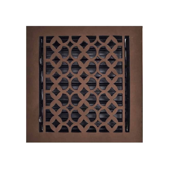 9" x 9" Cast Iron Floor Register Vent Covers | Powder Coated Floor Vent Covers | Air Vent Covers for Floors, Walls & Ceiling | Brown, With holes and matching screws