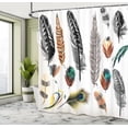thumbnail image 5 of Ambesonne Boho Shower Curtain, Bird Feather Retro Vibrant, 69"Wx75"L, Multicolor, 5 of 5
