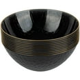 thumbnail image 2 of 12oz Hammered Black Plastic Round Bowls with Gold Rim - Disposable Translucent Plastic Soup Bowls, Heavy Duty Salad Bowls, Dessert Bowl, Baby Showers, Weddings, Birthday Party (60), 2 of 3
