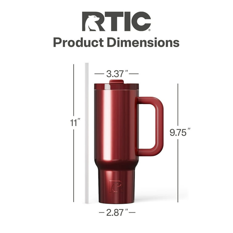 RTIC 30 oz Insulated Tumbler with Handle, Ceramic Lined, Leak