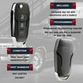 thumbnail image 5 of KeylessOption replacement blank key + flip style fob for 2016+ Ford Models (164-R8130, 164R8130) 3-button fob, 2 pack, 5 of 6