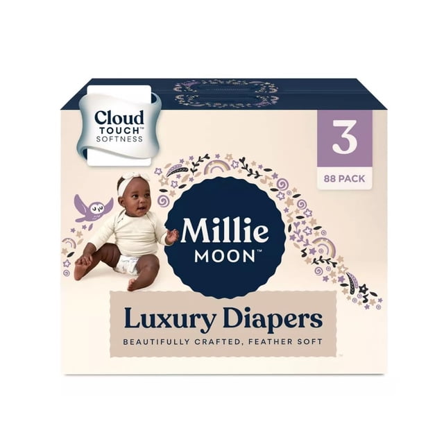 Pañales desechables de lujo Millie Moon, tamaño 3, 88 unidades