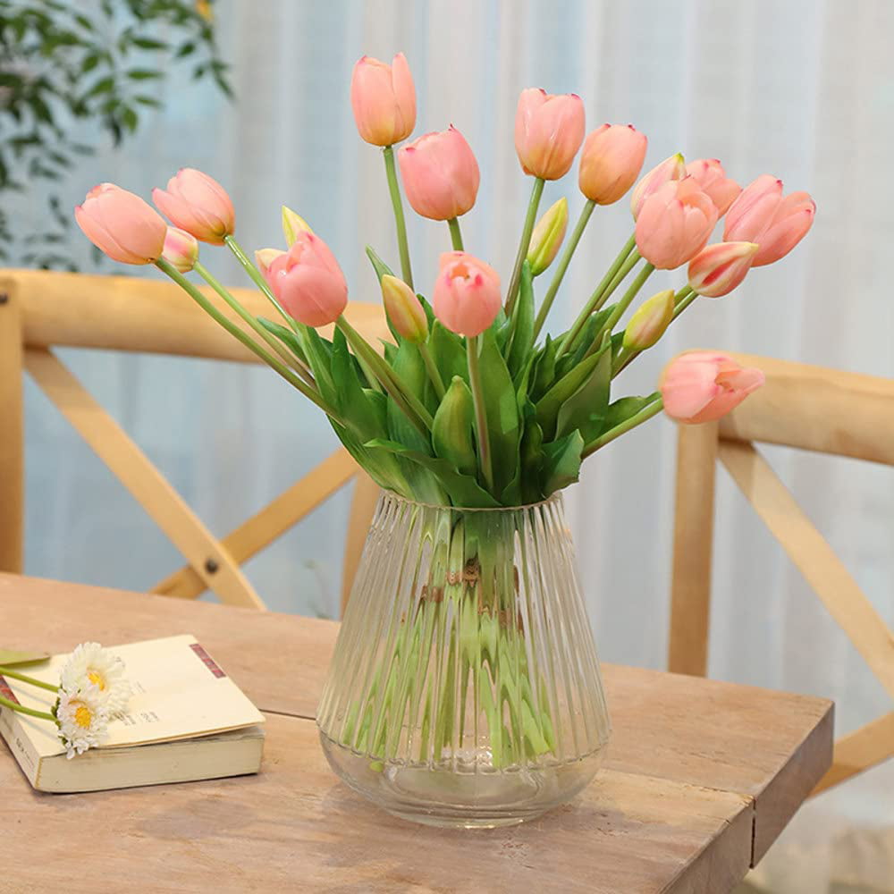 10Pcs Tulip Artificial Flower Real Touch Bouquet Fake Flower for Home Decoration 