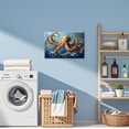 thumbnail image 5 of ZHONGYUTONG Abstract Octopus Canvas Wall Art Sea Animal Pictures Wall Decor Ocean Octopus Painting for Living Room Bathroom Decor Framed (12.00" x 18.00"), 5 of 5
