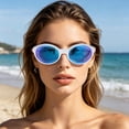 thumbnail image 6 of Running Sunglasses for Women,Golf Sunglasses for Men,Polarized Sports Sunglasses Mens UV400 Protection Mirror Lenses Oval Frame Sun Glasses(Blue), 6 of 9
