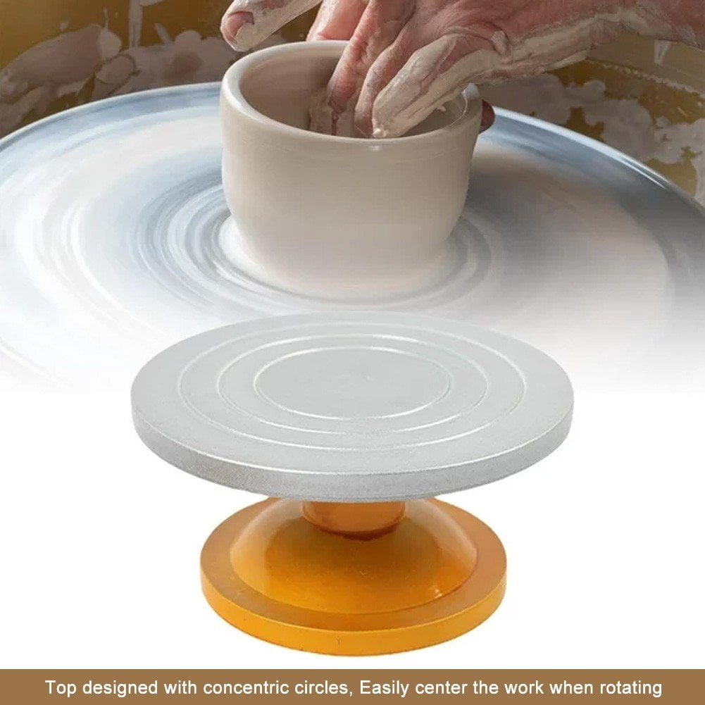 Hzzsbu 30cm Heavy Duty Pottery Banding Wheel, Manual Rotating Turntable for Clay Sculpture Cake Decorating
