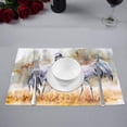 thumbnail image 2 of MKHERT Pair of Crane Birds On A Meadow Painting Placemats Table Mats for Dining Room Kitchen Table Decoration 12x18 inch,Set of 6, 2 of 4