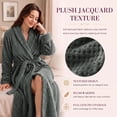 thumbnail image 5 of AMITOFO Fleece Robe for Women Soft Warm Long Plush Bathrobe Slim Elastic Waist Sleepwear Housecoats, 5 of 8