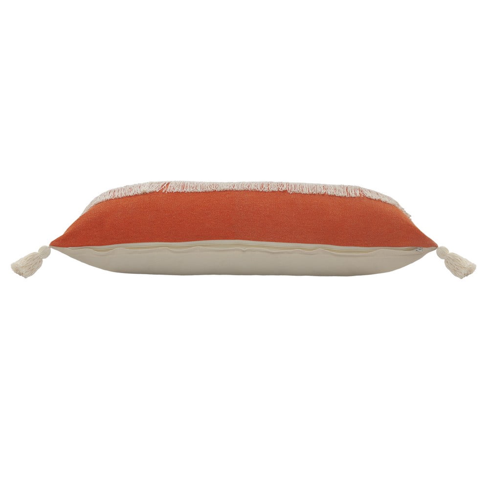 Ox Bay 14" x 36" Orange/ White Color Block Organic Cotton Pillow Cover