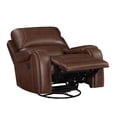 thumbnail image 5 of Pemberly Row Faux Leather Swivel Glider Manual Reclining Chair in Brown, 5 of 8