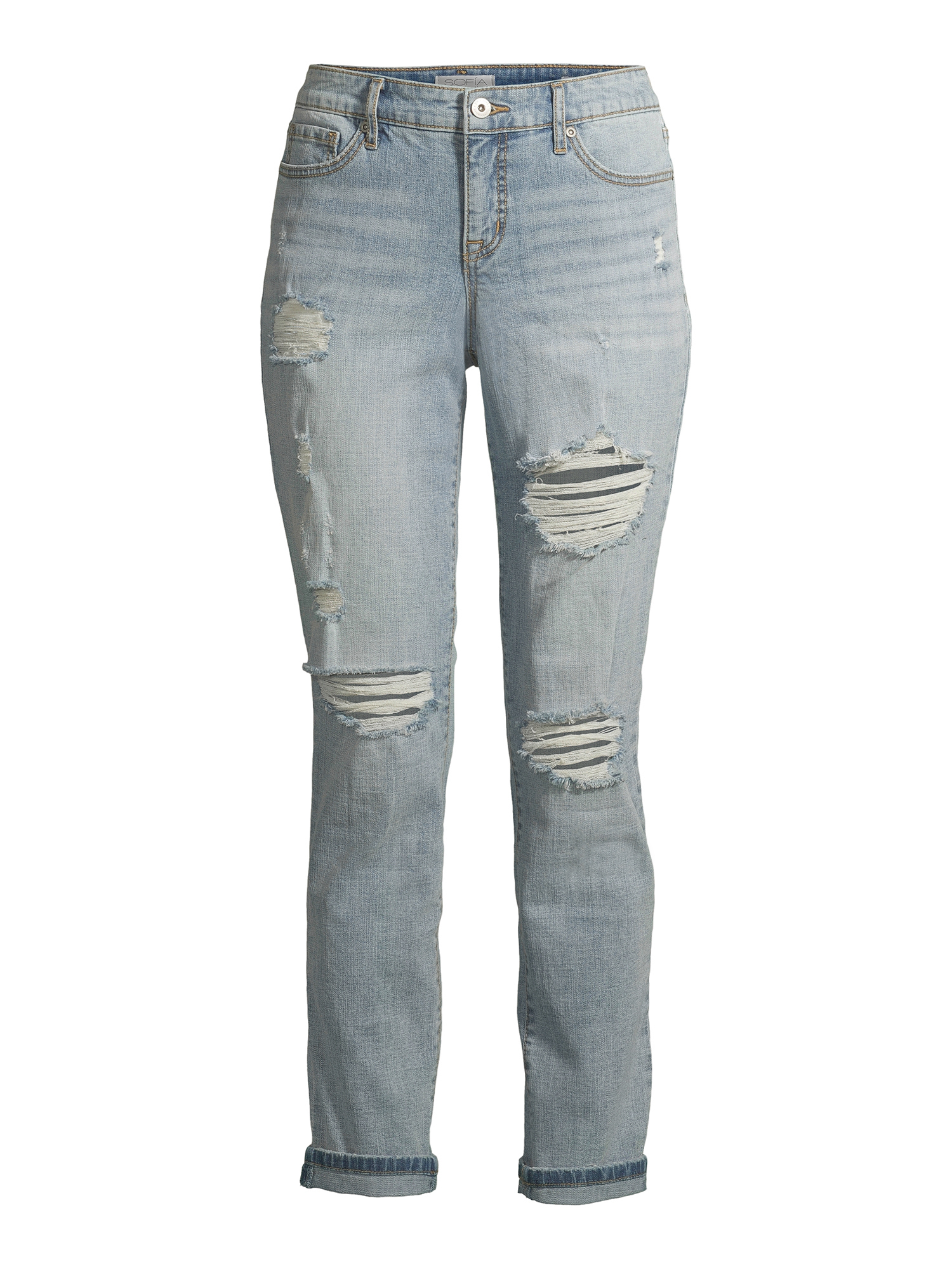 Sofia Jeans by Sofia Vergara Women's Bagi Boyfriend Jeans with Roll Cuff - image 3 of 7