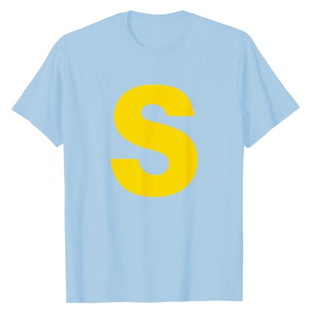 Camiseta de carnaval amarilla con la letra S - Corte ajustado, poliéster suave, transpirable, para primavera/verano/otoño - Tallas S-XXXL