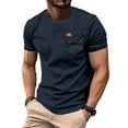 thumbnail image 2 of Xunlbb Short Sleeve for Men Shirts Men's Plus Size Solid Color Short Sleeved Casual Short Sleeved Men's Sleeved Short Round Neck Top/shirt Gift for Him, S-3XL, 2 of 9