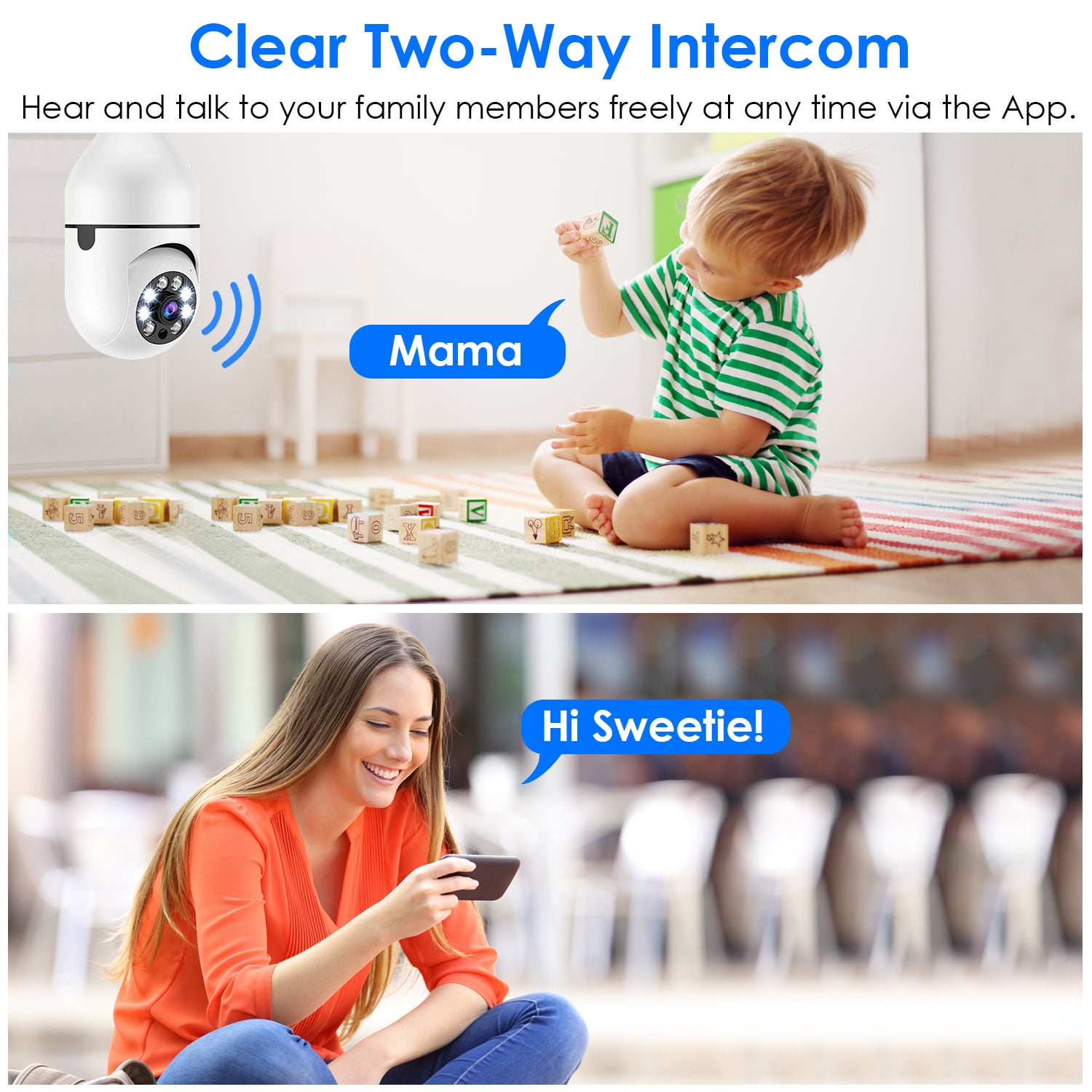 TeqHome WiFi Camera 1080P HD Outdoor Night Vision APP Control Waterproof Security Dome Camera Digital Zoom Audio Surveillance Camera
