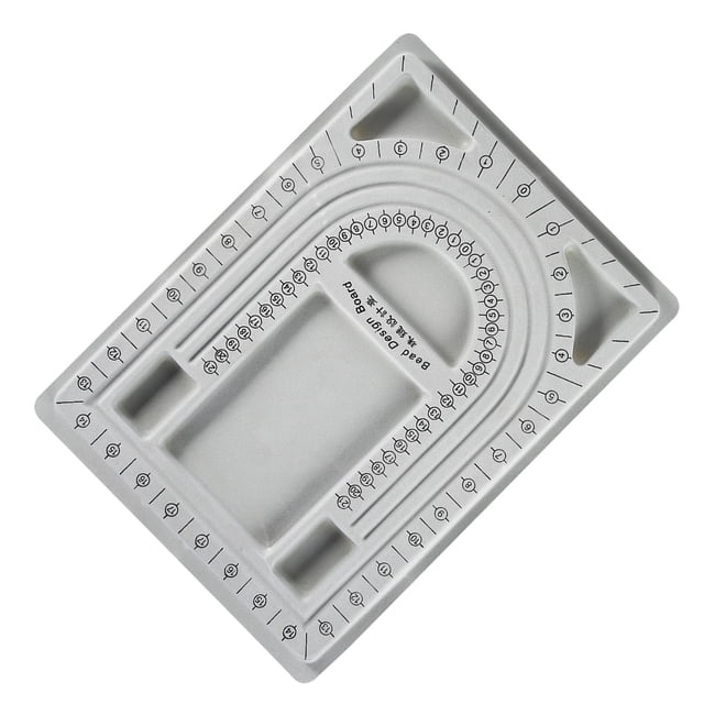 Bead Design Board Grooves Scale Square and Semicircular Concavities Bead Necklace Design Tray for Jewelry Making with Craft Projects Suitable for Stringing