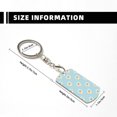 thumbnail image 3 of Uemuo Daisies Flowers Pattern Rectangular Metal Keychain - Durable, Stylish, and Personalized Key Ring for Men and Women,Engraved Keychain,Gift Slim Sturdy Keychain, 3 of 7