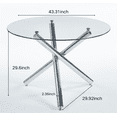 thumbnail image 6 of 5pieces Dining Set Modern Glass Dining Room Table with 4 PU Leather Chairs Save Space Dining Room Sets for 4 Ideal for Kitchen Dining Room, 6 of 10