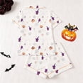 thumbnail image 5 of LILIYA Halloween Nightwear Set, Short Sleeve Collared Top and Shorts, Cute Funny Pumpkin Ghost Print Pajamas, Cozy Loungewear, 2026 Trendy Homewear 7-8 Years, 5 of 10