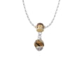 thumbnail image 2 of Delight Jewelry Goldtone Wide Translucent Tiger Print Spinner Mia Monkey Charm Necklace, 2 of 4