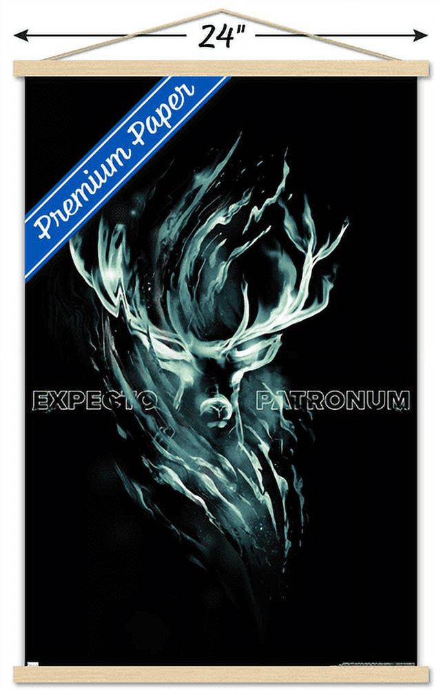 Harry Potter - Expecto Patronum Magic Wall Poster with Wooden Magnetic Frame, 22.375" x 34"