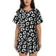 thumbnail image 1 of Fotbe Black Leopard Conjunto de Pijama Estampado para Mujer, 2 Piezas, Ropa de Dormir con Camiseta de Manga Corta y Shorts Suaves-Large, 1 of 6