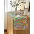 thumbnail image 5 of Table Runner 36 Inches Long for Kitchen Dining, Colorful Ethnic Dresser Scarf Farmhouse, Dining Table Decorations for Wedding/Parties, Modern Abstract National Geometric Green 13 x 36 In, 5 of 8