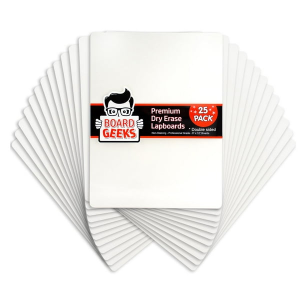 Mini Pizzarón Blanco Paquete 25 Board Geeks Pintarron Pizarra Blanca Estandar
