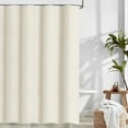 thumbnail image 6 of Dznils Waffle Shower Curtain with Hooks, Thick Weighted Fabric Bathroom Curtain, Ivory, 72" x 72", 6 of 8