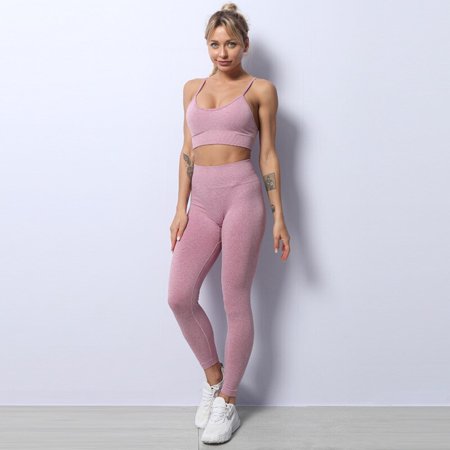 

Women Seamless Yoga Set Crop Bra Activewear Crop Tops Workout Wear Fitness High Waist Running Leggings Workout Shirts Sweatpants