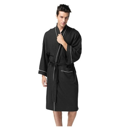 

Umitay Men s Winter Solid Soft Lace-Up Shawl Bathrobe Long Sleeve Robe Coat