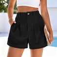 thumbnail image 6 of Delayuji Women Wide Leg Shorts Button Waist Tailored Shorts With Pockets Summer Business Casual Outfits for Women Vacation Short Daily Wear, 6 of 6