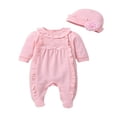 thumbnail image 1 of Newborn Baby Girl Clothes Lace Romper Jumpsuit Hat Spring Rompers Outfit, 1 of 6
