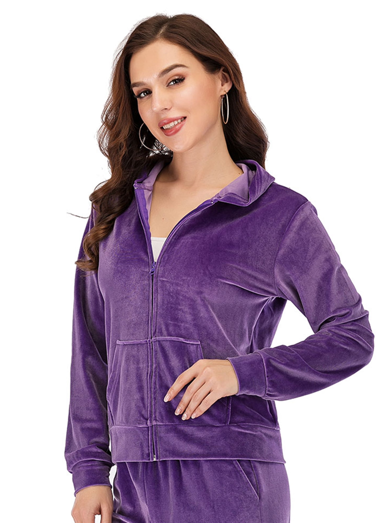 velvet zip hoodie