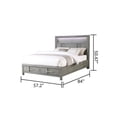 thumbnail image 5 of Full Bed Made with Wood and LED Headboard in Gray Color, 5 of 6