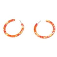 thumbnail image 1 of Dangle Earrings Leopard Print Smooth Circle Popular Accessories Statement Earring Anniversary Gift Ear Hook for Party Beach Use Orange, 1 of 6