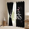 thumbnail image 3 of Homewish Paris Eiffel Tower Black Out Curtains for Teens Adults,Black Pink Curtains Pack of 2 (42x63 Each),Valentine's Day Bedroom Curtains,Lightweight Room Decor, 3 of 6