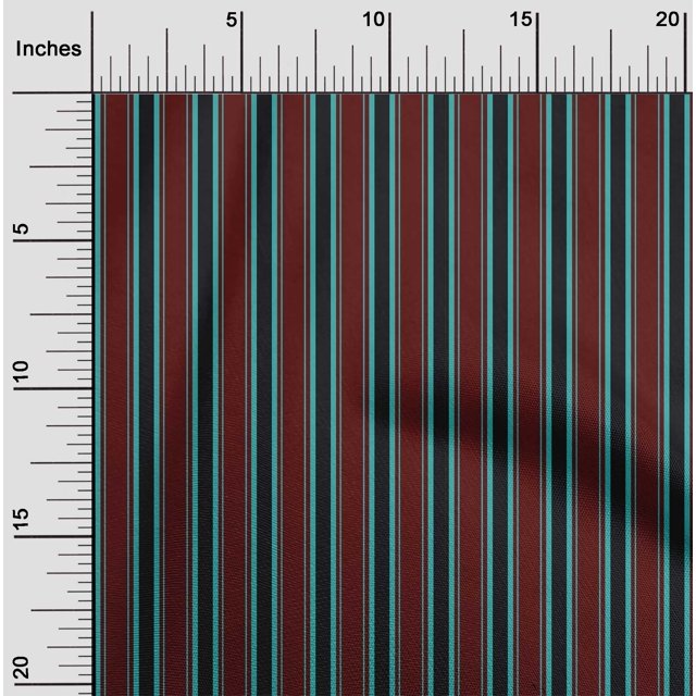 oneOone Georgette Viscose Maroon Fabric Striped Fabric For Sewing Printed Craft Fabric By The Yard 42 Inch Wide