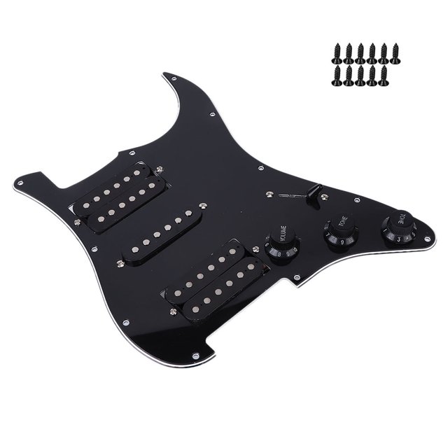 Electric Guitar Board, Loaded Prewired Pickguard, 5-way Switch US Standard Specification Knob For Guitar Lovers Beginner Use Performance White,Black