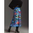 thumbnail image 6 of Women'S Skirt Midi Skirt Tropical Plant Print Pink Zipper A-Line Long Skirts Spring Summer Skirt Floral Blue M, 6 of 8