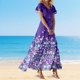 thumbnail image 1 of WILLBEST Vestido Corto Bohemio De Verano Para Mujer, Elegante Vestido Largo Informal Con Escote En V Para Playa Y Resort, 1 of 3