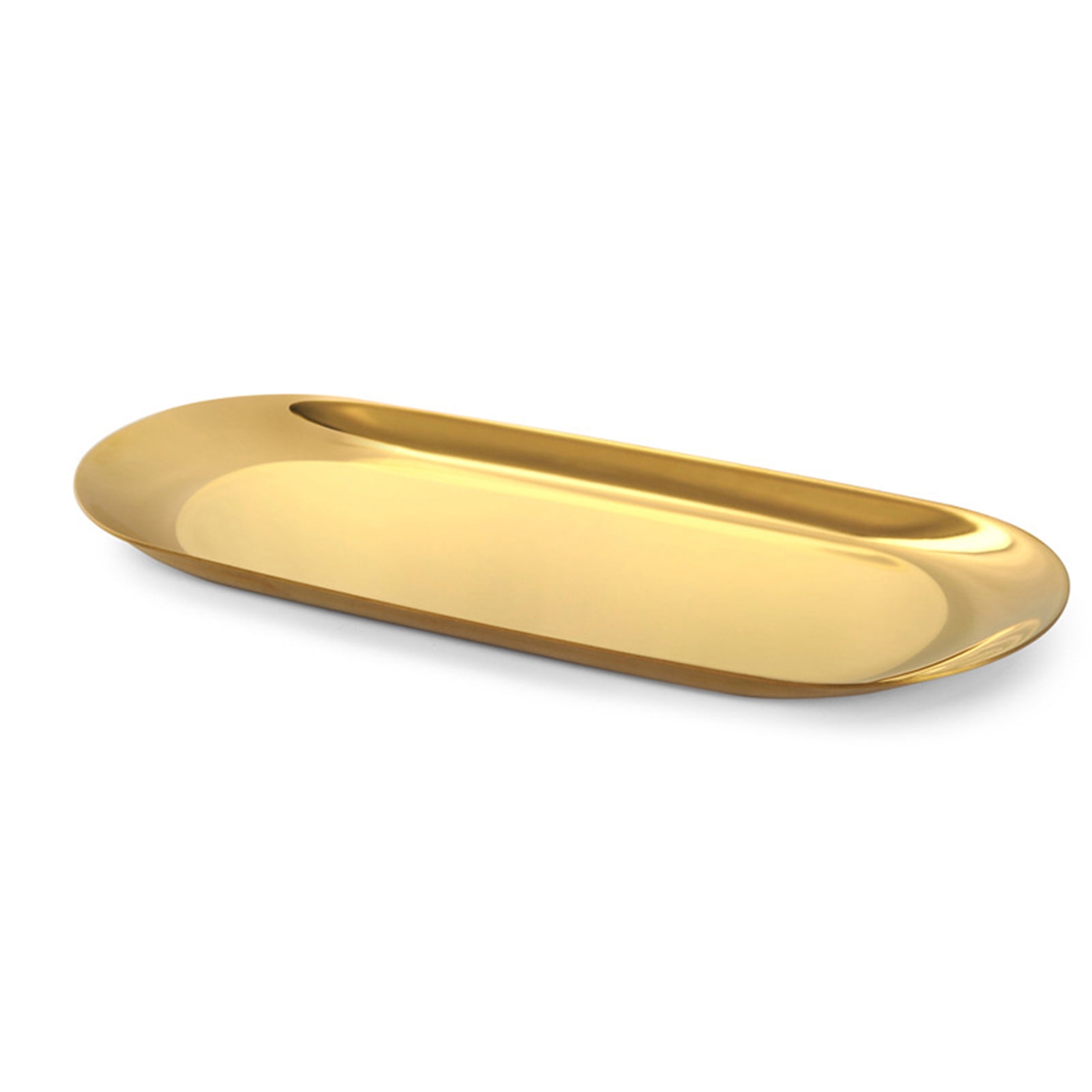 Stainless Steel Oval Tray 23X9.5X1Cm MultiColor Metal Serving Tray For