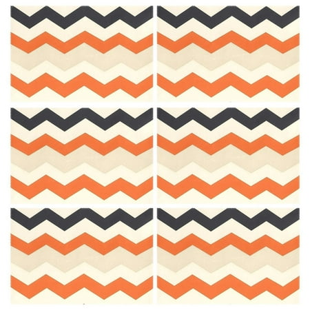 

Ryvnso Placemats Set of 6 Retro Zigzag Dining Mats Heat-Resistant Non-Slip Washable Table Mat