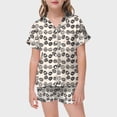 thumbnail image 2 of MIASHUI Garçon Fille Ensemble de Pyjama 2 Pcs à Boutons pour Enfants, Imprimé de Pâques, Beige, 12-13 Ans, 2 of 5