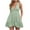 Womens Green Dresses, variant on SMihono Women's Summer V-Neck Ruffle Mini Dress Solid Color Loose Fit Swing Dress with Pockets Light Blue 4