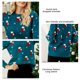 thumbnail image 5 of Suéter navideño, suéter navideño de cuello redondo para mujer, suéter navideño con hombros caídos, confiable y duradero, 5 of 8