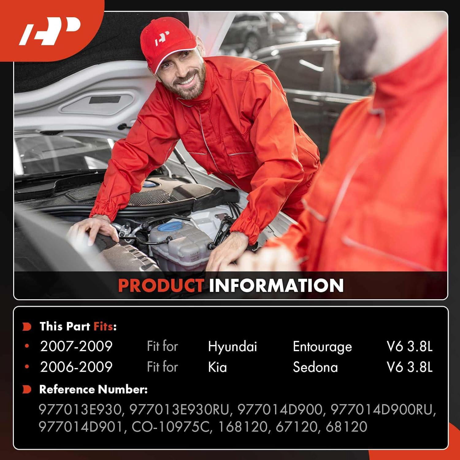 A-Premium AC Compressor with Clutch Compatible with Hyundai Entourage 2007-2009 Kia Sedona 2006-2009 V6 3.8L