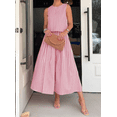 thumbnail image 5 of Womens 2 Piece Skirt Sets Summer Striped Sleeveless Tank Tops Midi Dress Travel Vacation Outfits Matching Sets, 5 of 6
