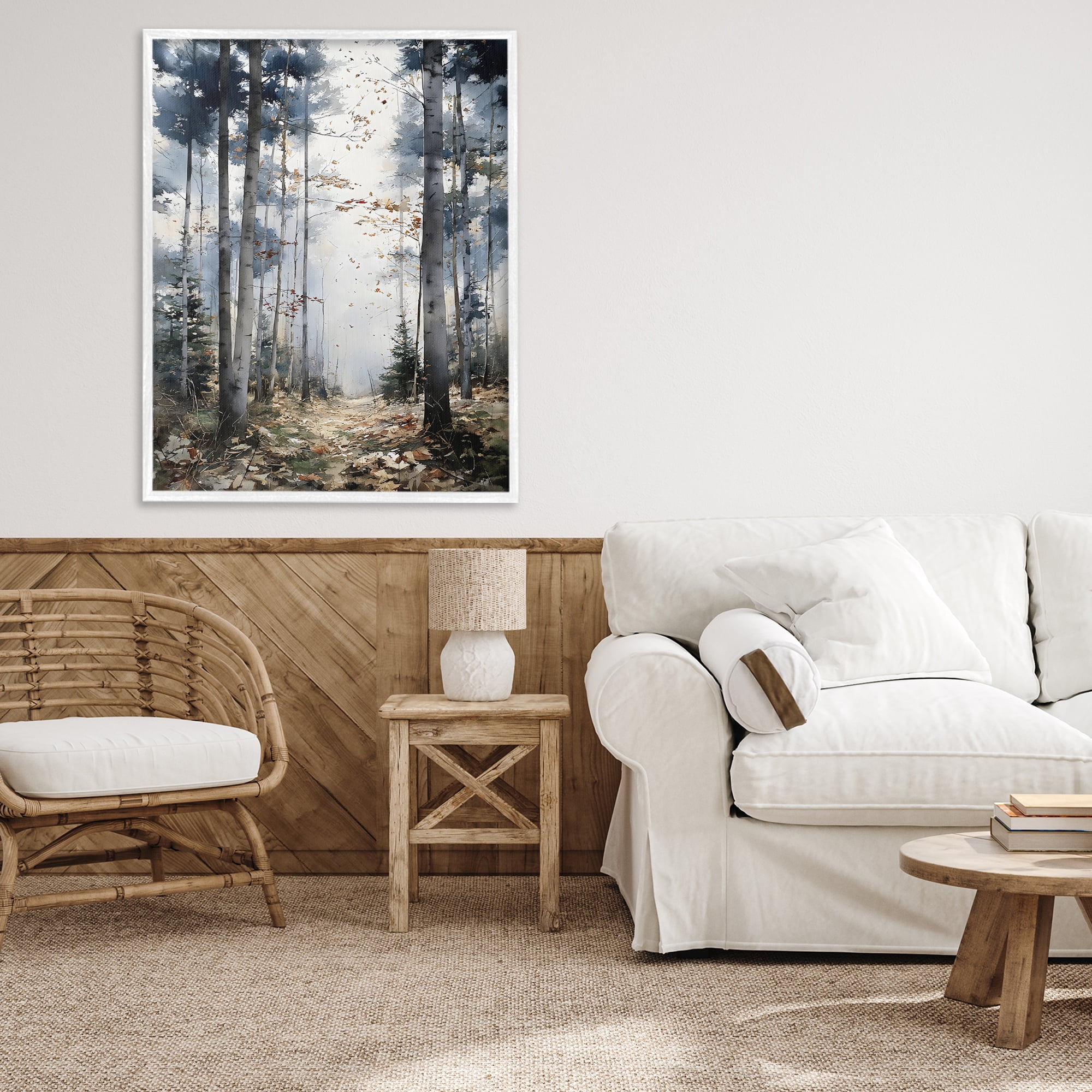 Stupell Industries Cold Woods Birch Forest White Framed Giclee Art, design by Franklyn Gregory