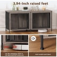 thumbnail image 5 of Amlancher 78inch Dog Crate Furniture for 2 Large Dogs, Indoor Dog Kennel Furniture with 4 Doors, Oak Gray, 5 of 9